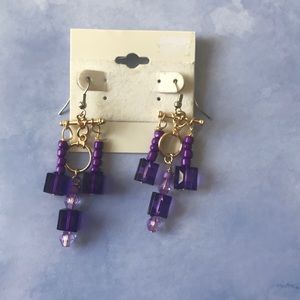 Purple Dangly Earrings